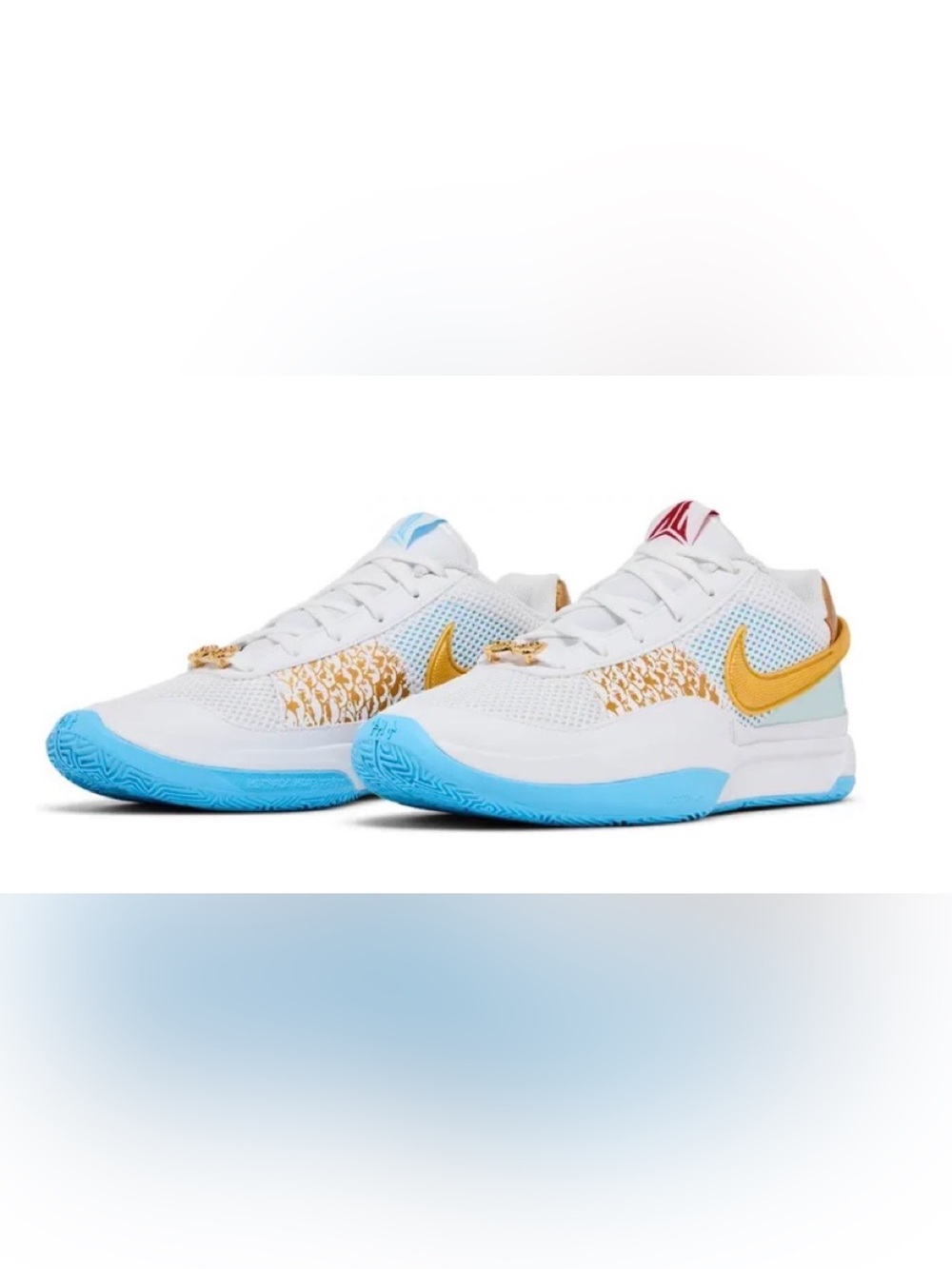 Nike Ja 1 Chinese New Year Dragon Gold and white with light blue colors